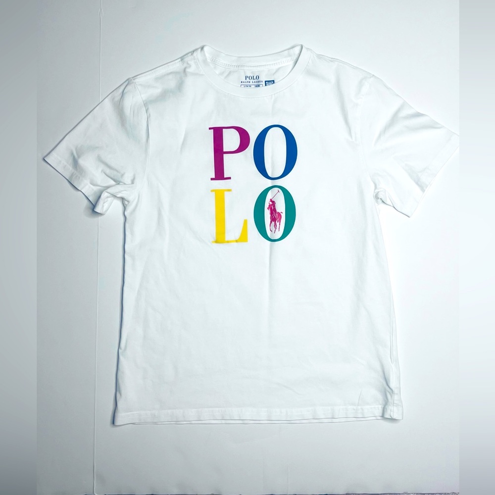 Big Boys Polo Ralph Lauren white and primary color t-shirt